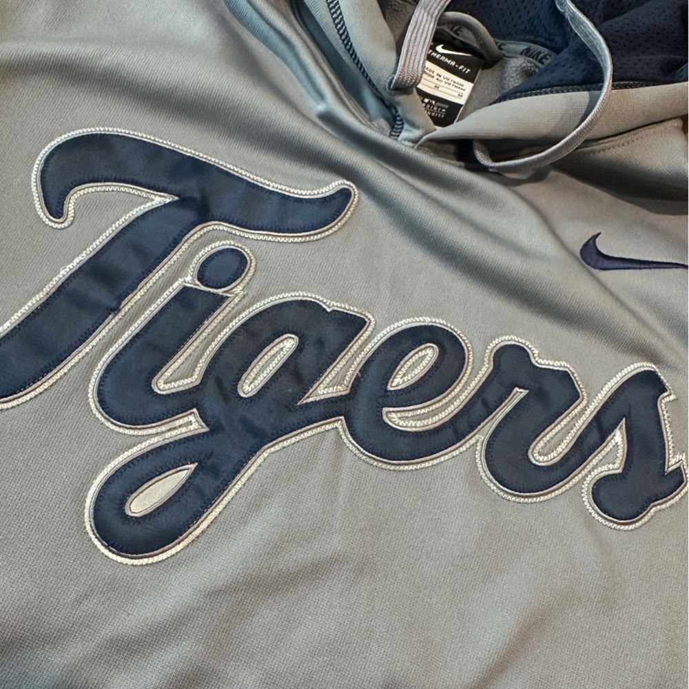 Detroit Tigers Men’s Nike Therma-Fit Hoodie Size Medium Gray/Blue - Picture 5 of 9